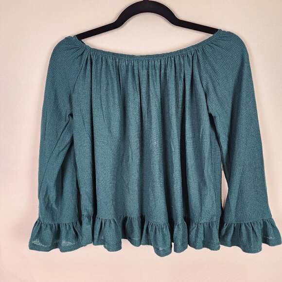 Mandee Off the Shoulder Ruffle Sleeve and Hem Top M - Picture 1 of 7